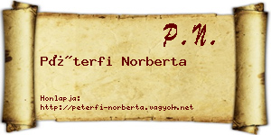 Péterfi Norberta névjegykártya